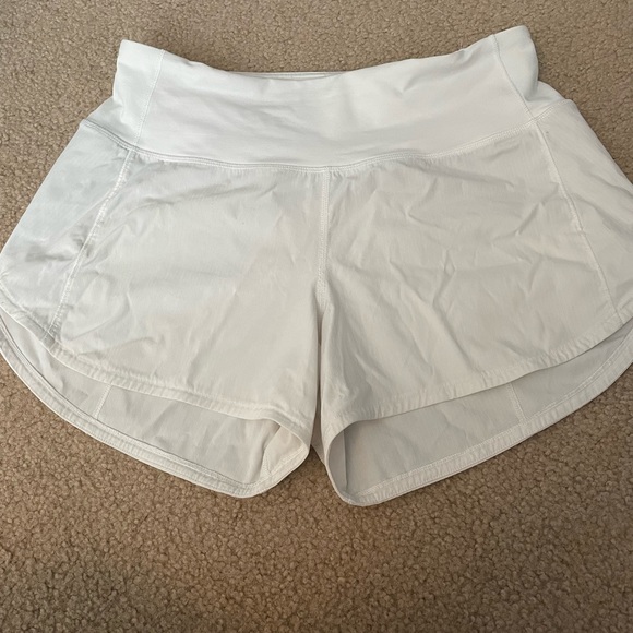 White lululemon speed up short, mid rise 4”, size 4! - Picture 2 of 7